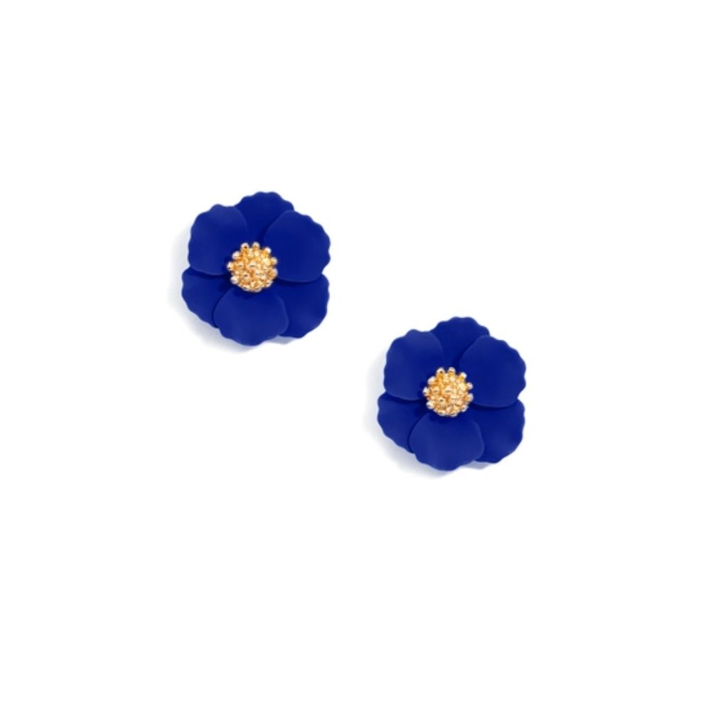 Mini Hand Painted Floral Stud Earring • Choice of Color!